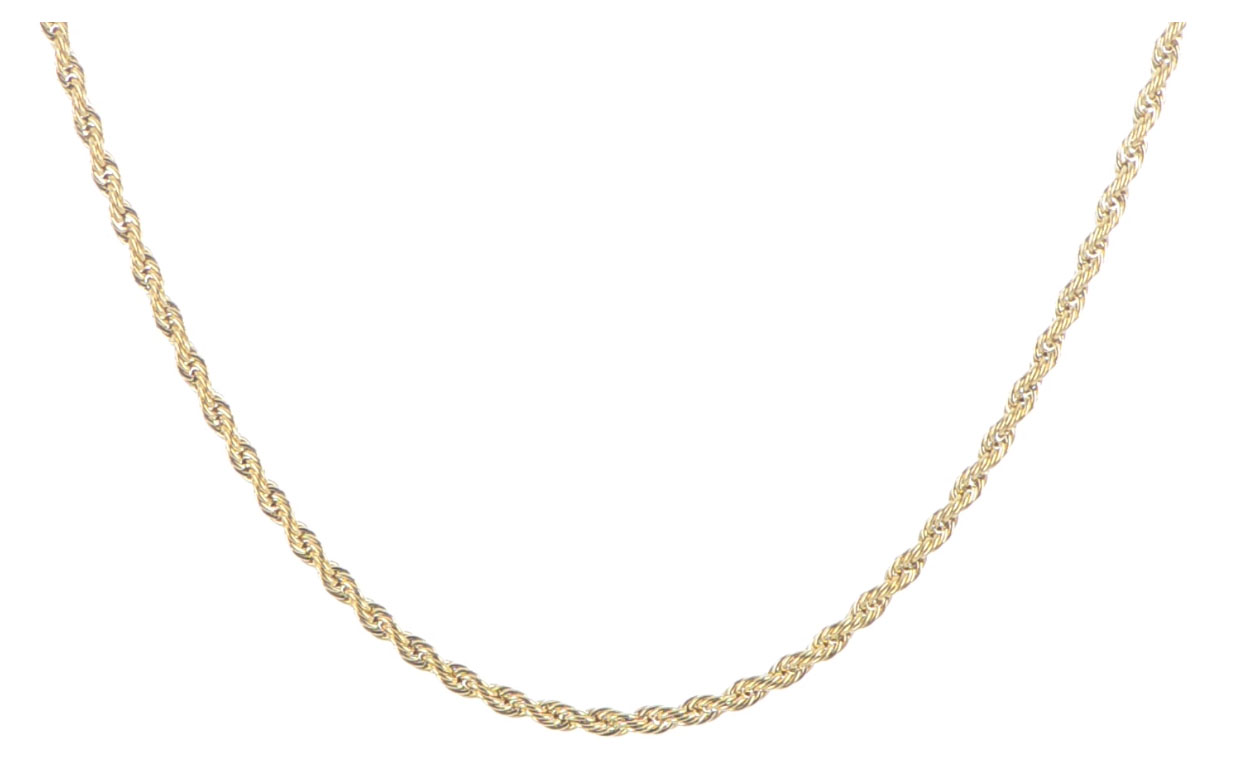 Stainless Steel IP Yellow-Plated 2.4mm 18in Rope Chain.