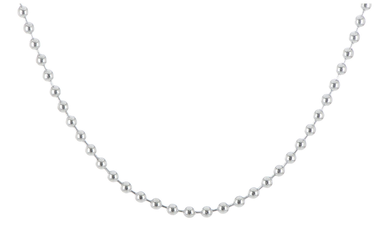  3mm, 18 inch, stainless steel bead chain.