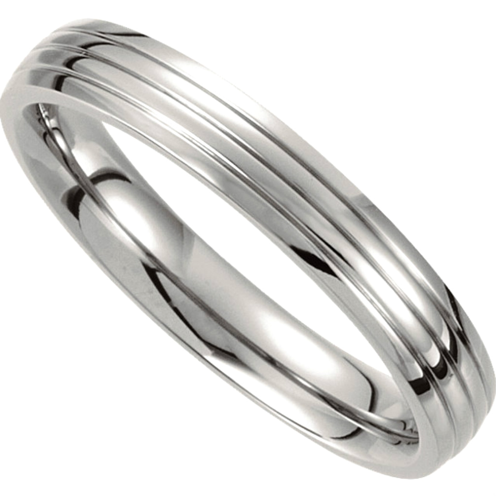 4mm Titanium Triple Grooved Band