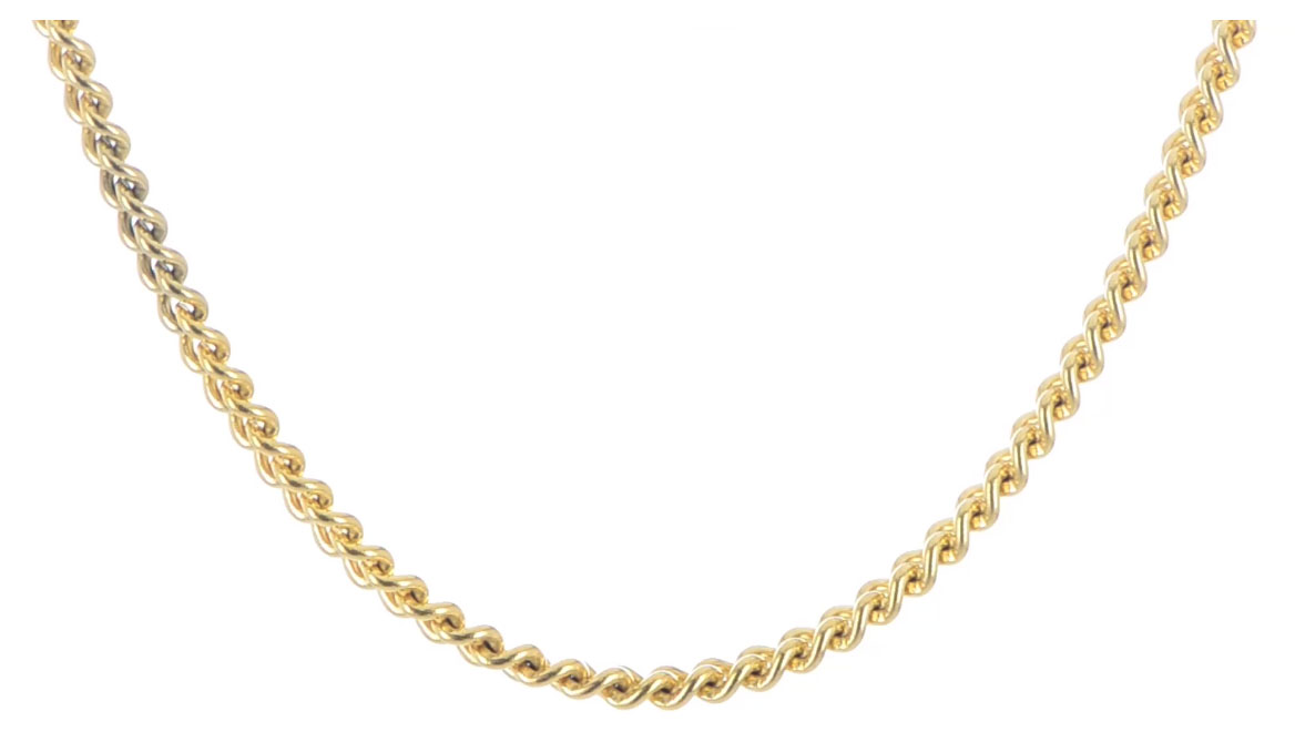 Stainless Steel IP Gold-Plated 4.0mm 18in Round Curb Chain.