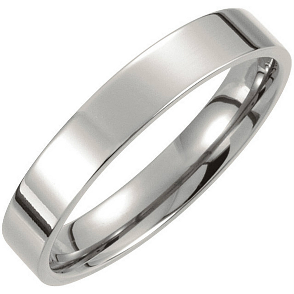 4mm Titanium Flat Comfort Fit Ring