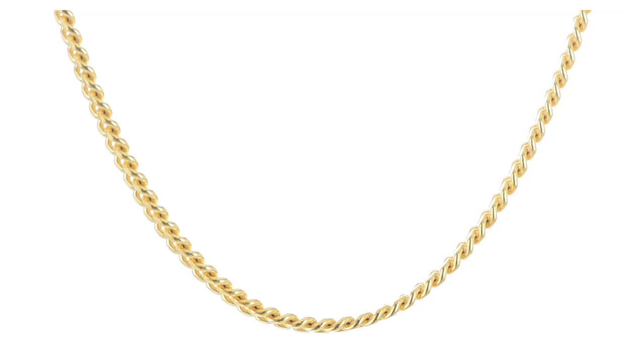  4mm, 18 inch, yellow IP stainless steel curb chain.