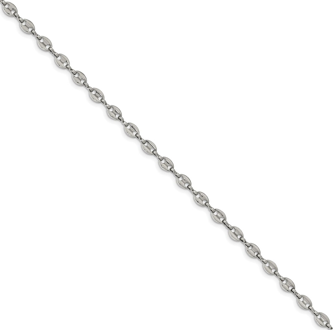 Stainless Steel Polished Fancy Link 18in Chain.