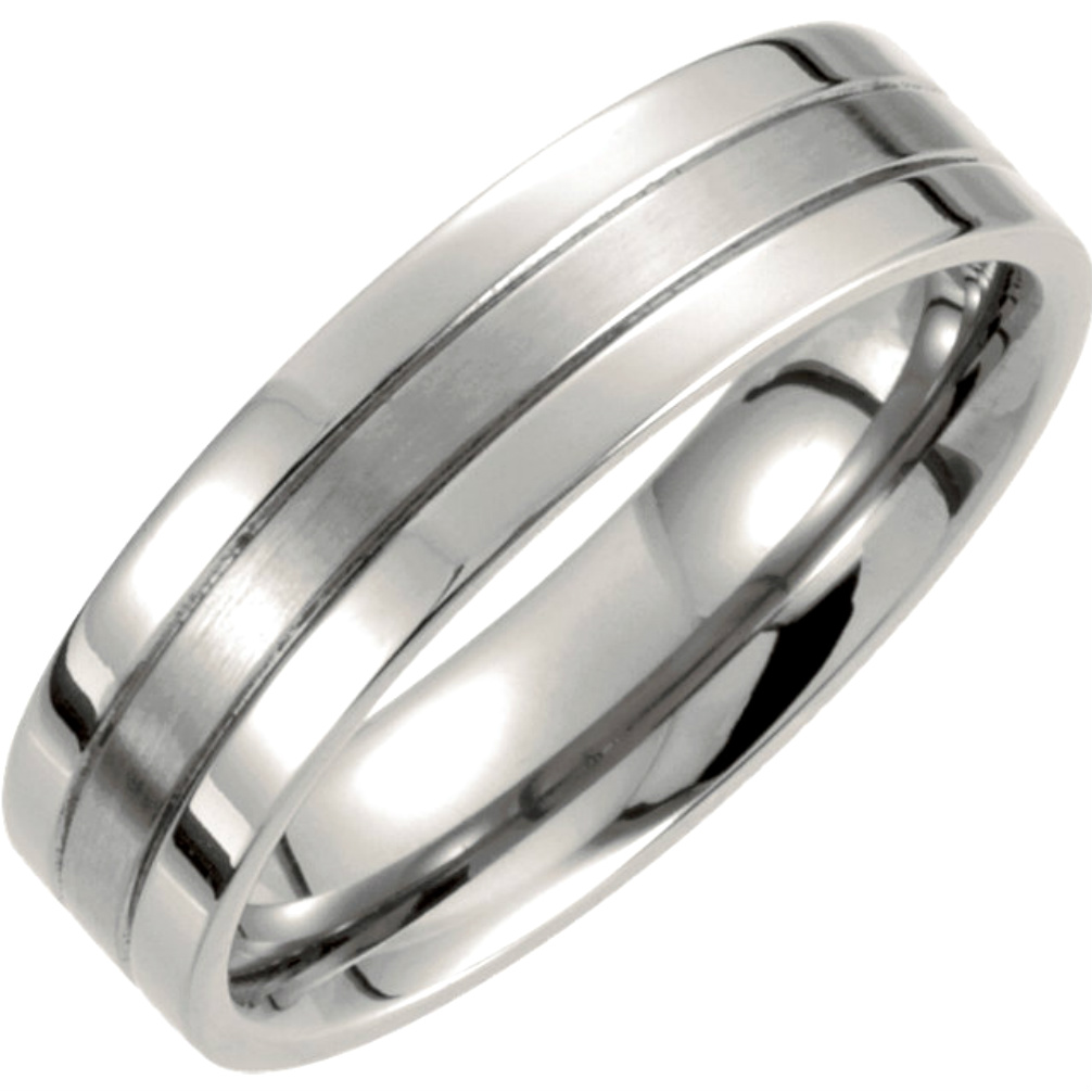 6mm Titanium Grooved Band