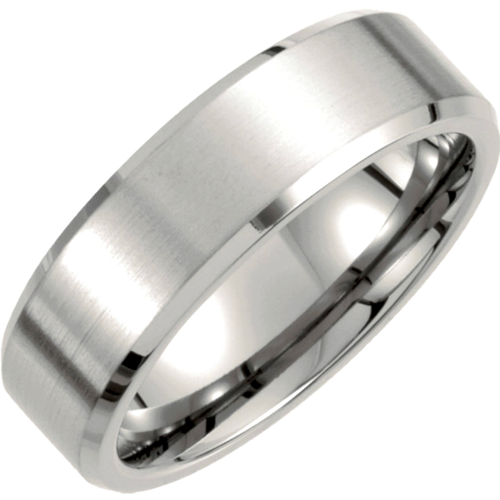 7mm Titanium Beveled Edge Band