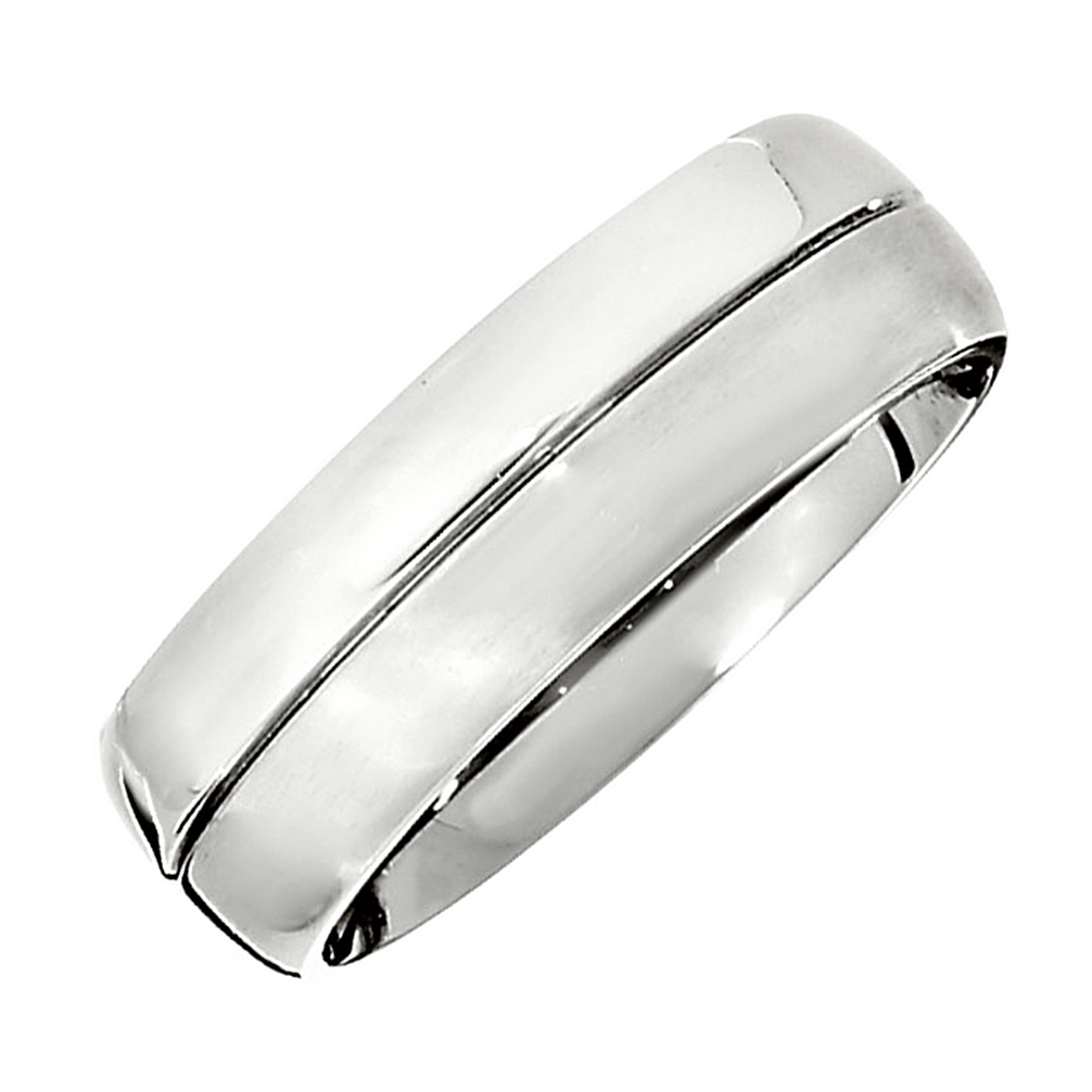 7mm Titanium Grooved Domed Band 