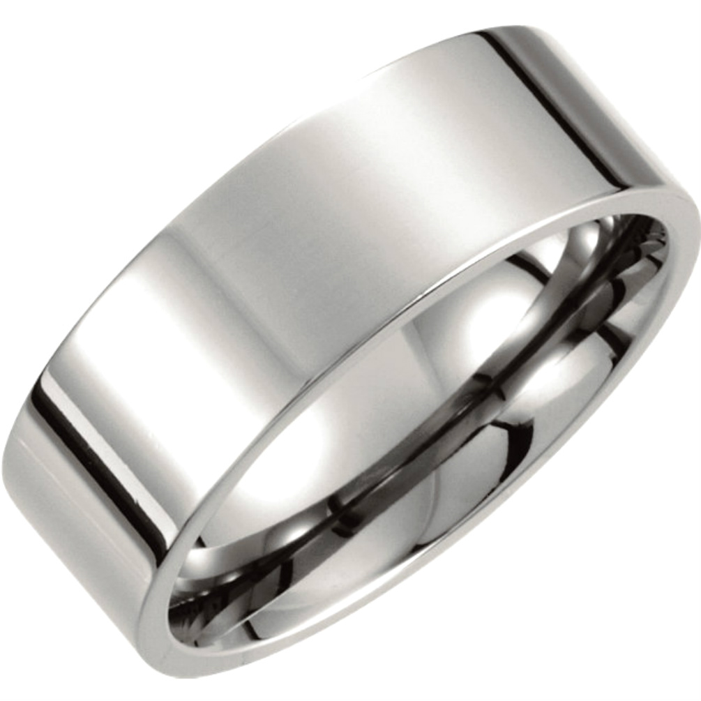 8mm Titanium Flat Comfort Fit Ring