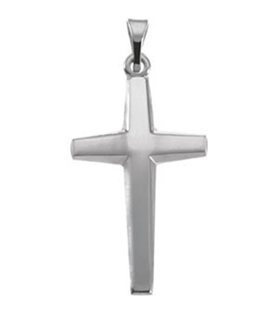 14k White Gold Cross Pendant.