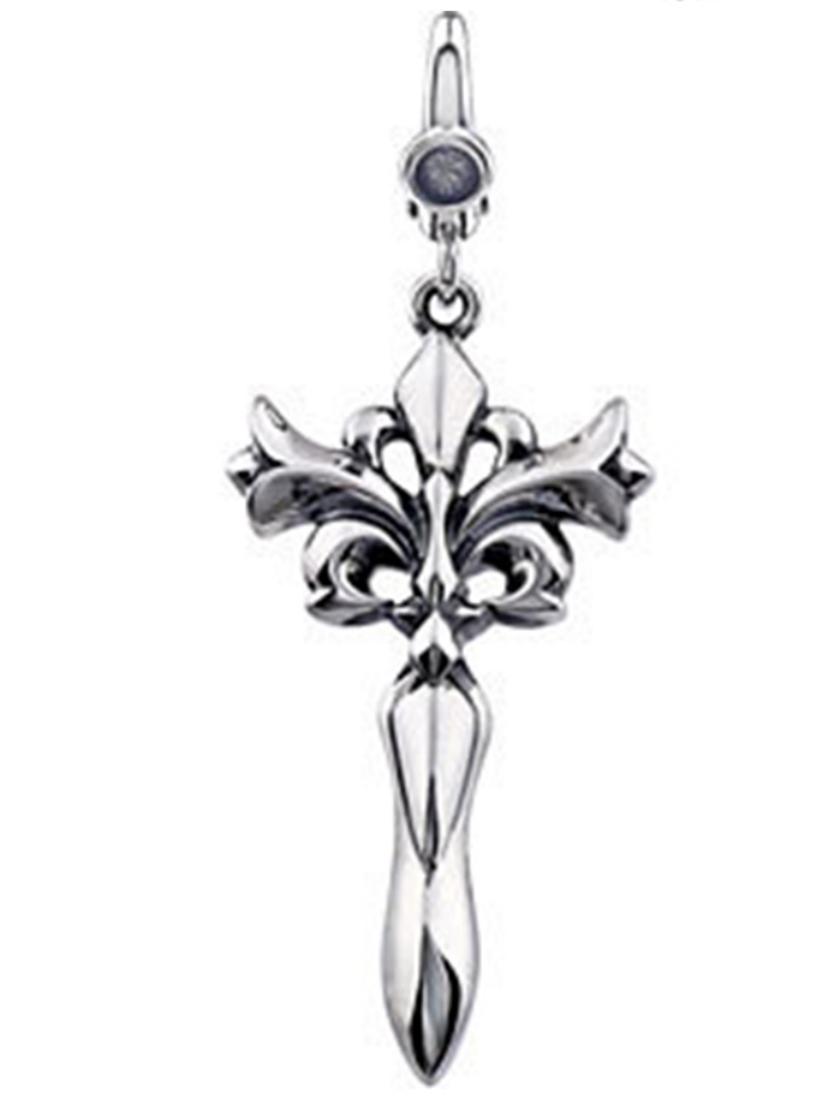 Dagger and Lily clip-on charm in sterling silver.