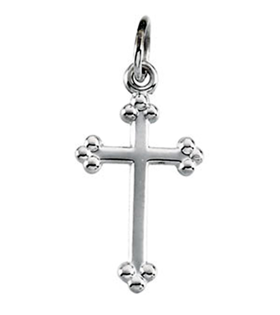 14K White Cross 18