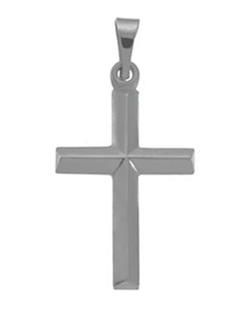 14k White Gold Cross Pendant.