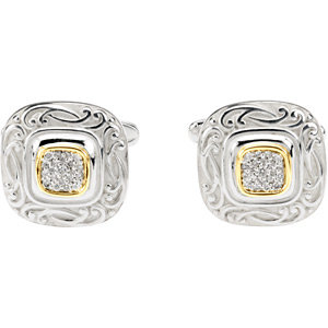 Diamond Cuff Links. 