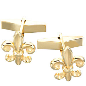 Fleur de Lis 14ky Cuff Links. 