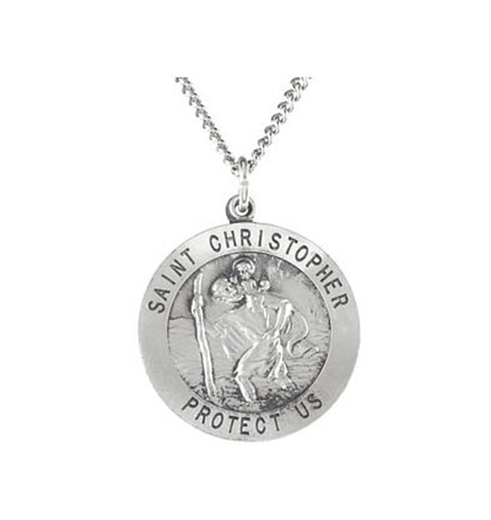 Sterling Silver St. Christopher Medal (25 MM).