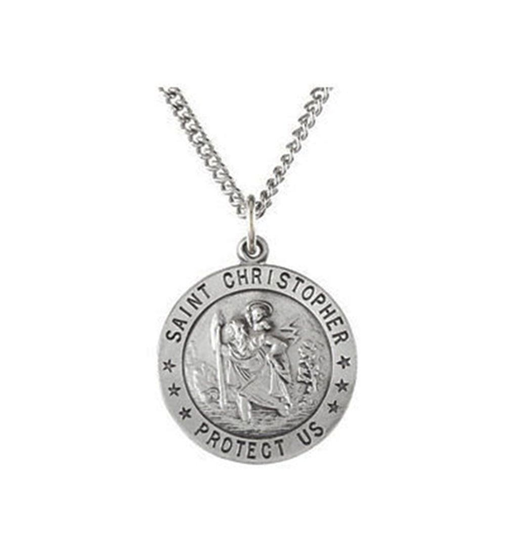 Sterling Silver St. Christopher Medal (22 MM).