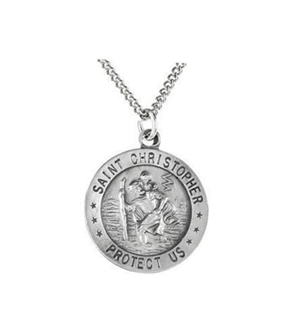 Sterling Silver St. Christopher Medal (18 MM).