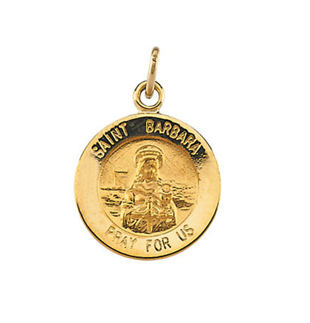 14k Yellow Gold St. Barbara Medal 