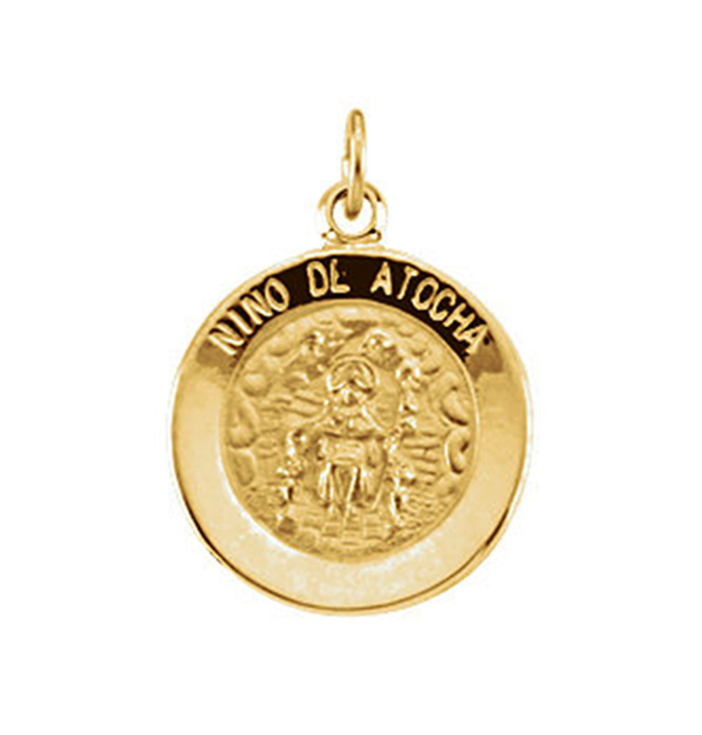 14k Yellow Gold Nino De Atocha Medal.