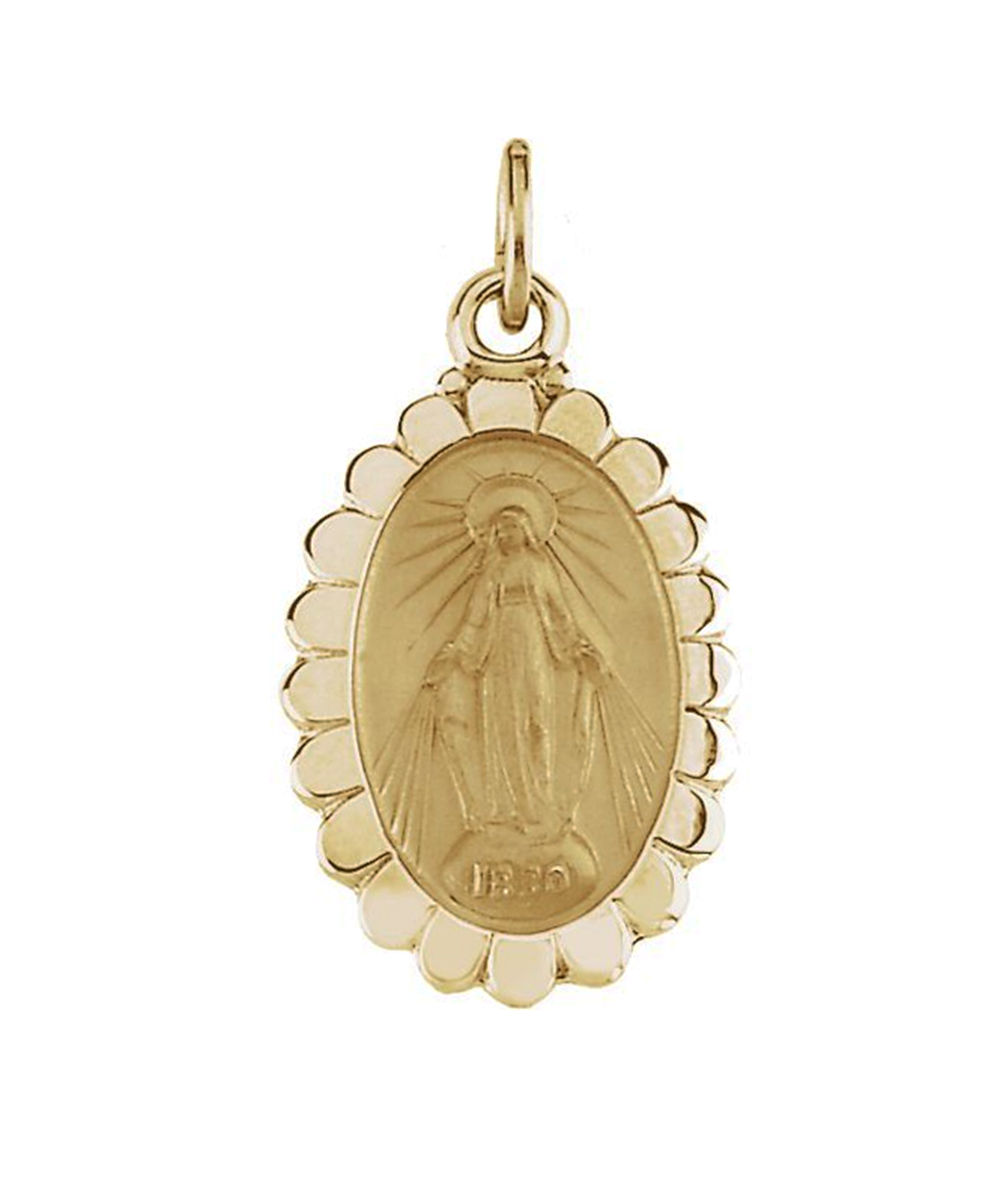 14k Yellow Gold Miraculous Medal (17x11 MM).