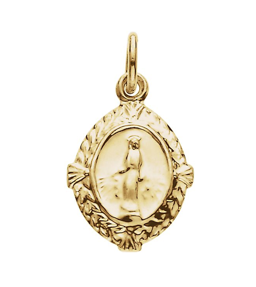 14k Yellow Gold Miraculous Medal (12x9 MM).