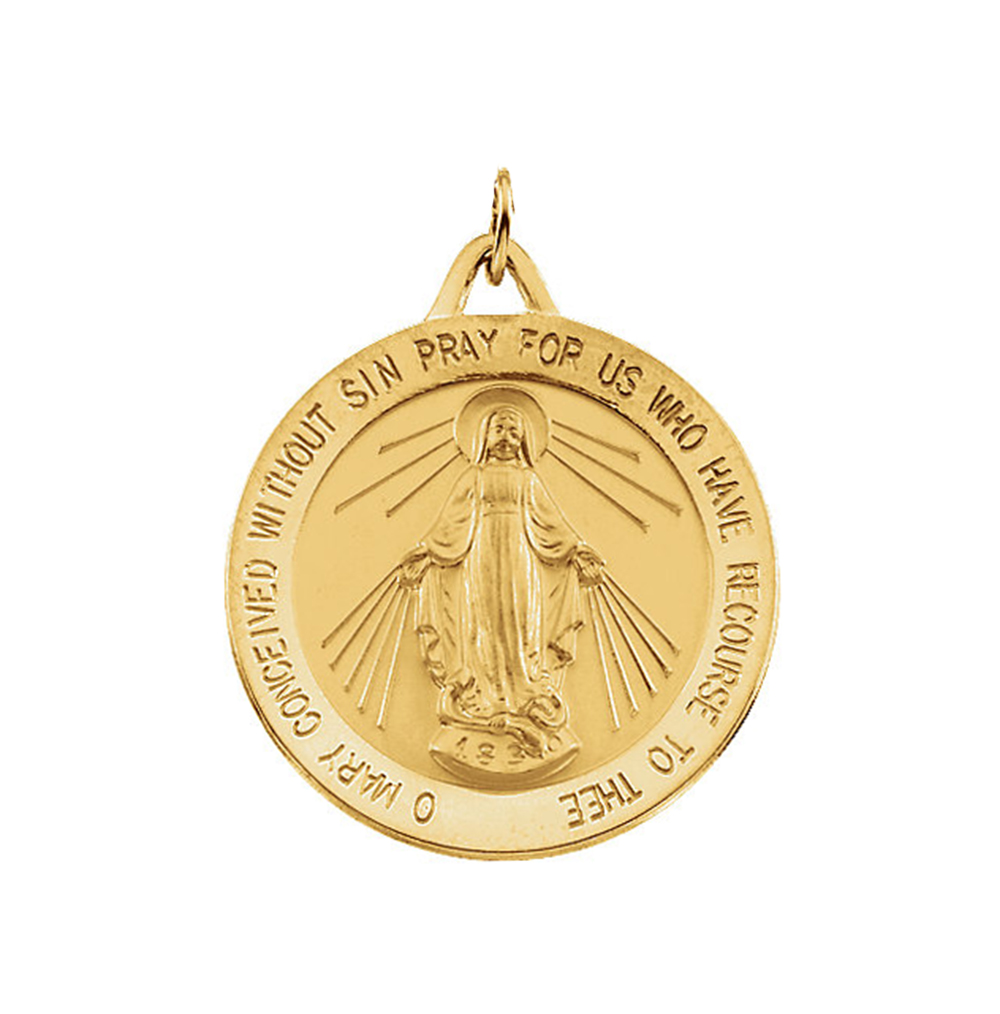 18k Yellow Gold Miraculous Medal (21.75 MM).