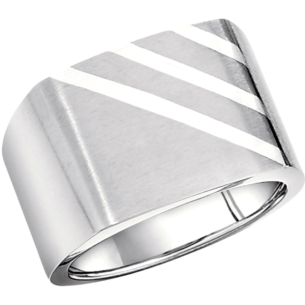 Titanium with Sterling Silver Signet Ring 