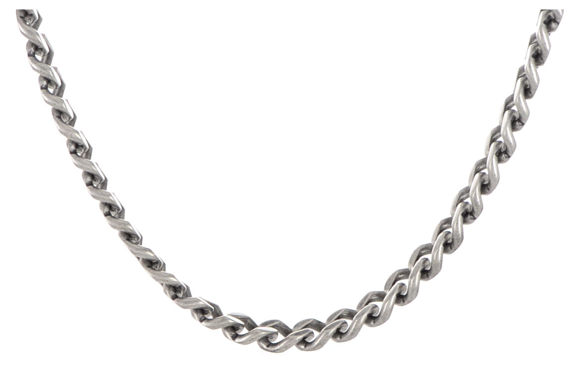  6.70mm antiqued stainless steel square curb chain.