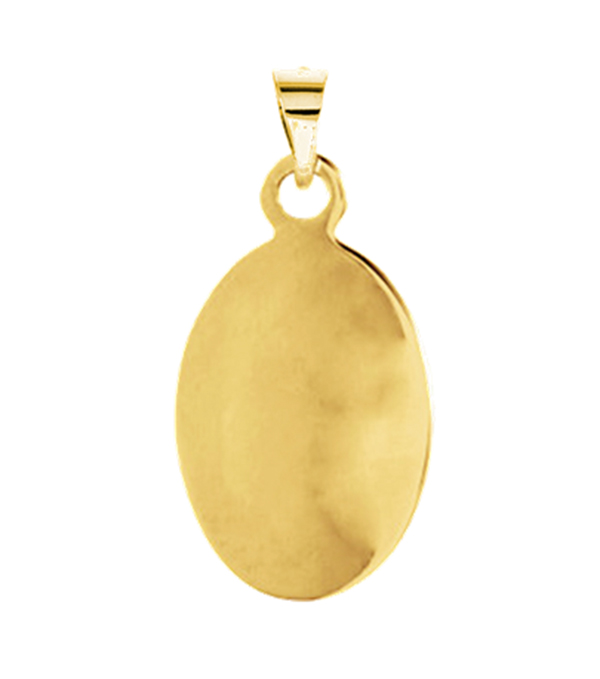 back view oval yellow gold vbail