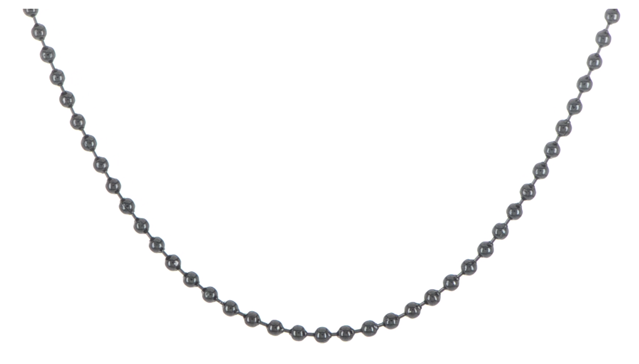 Stainless Steel 2.4mm IP Black-Plated 18in Ball Chain.