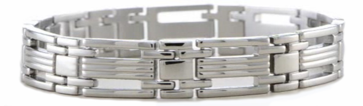 Men's Contemporary Link 11mm Titanium Bracelet, 8.75 inches long.