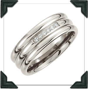 Titanium Six Diamond Ring