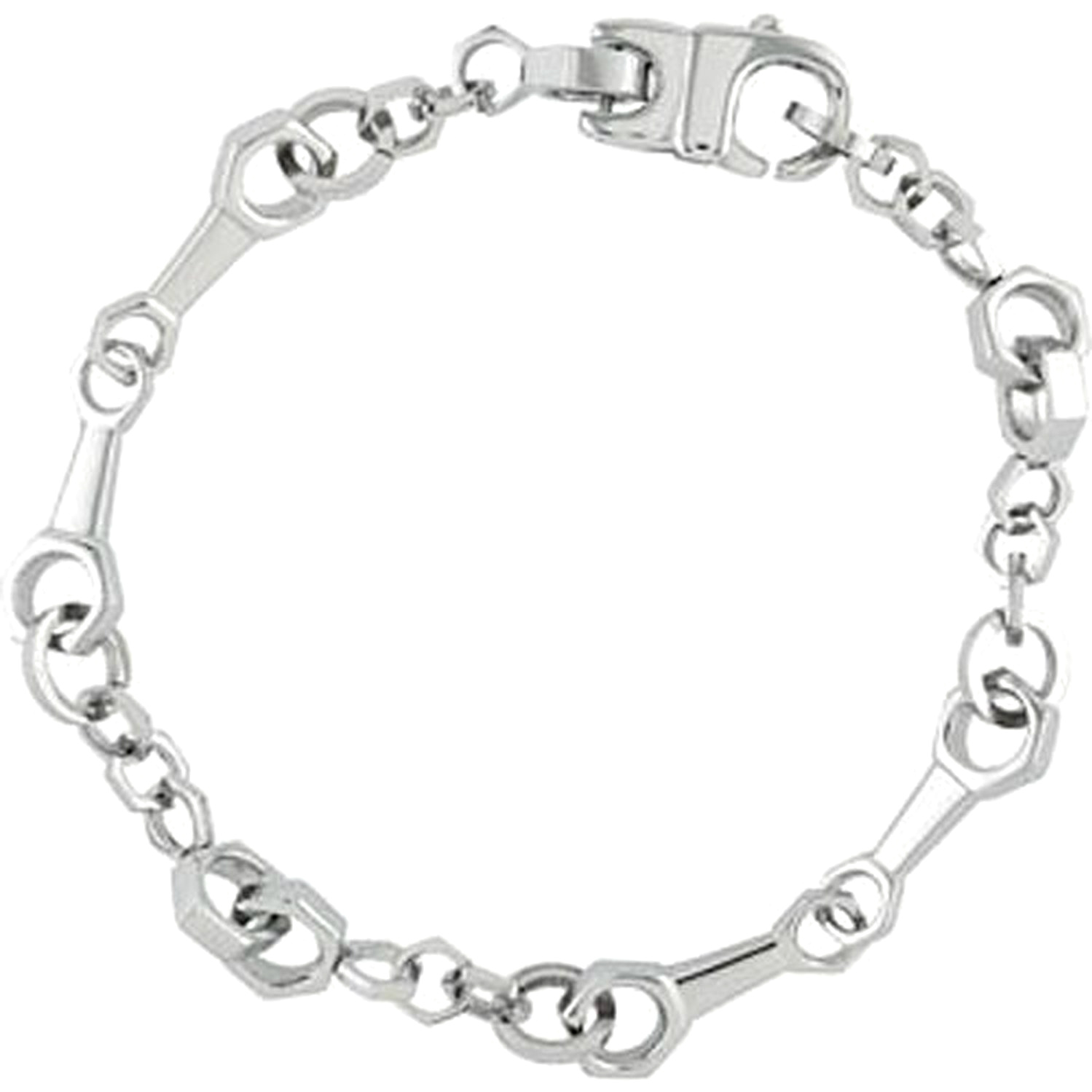 Wrench and Nut Link Bracelet Stainless Steel, 8.5"