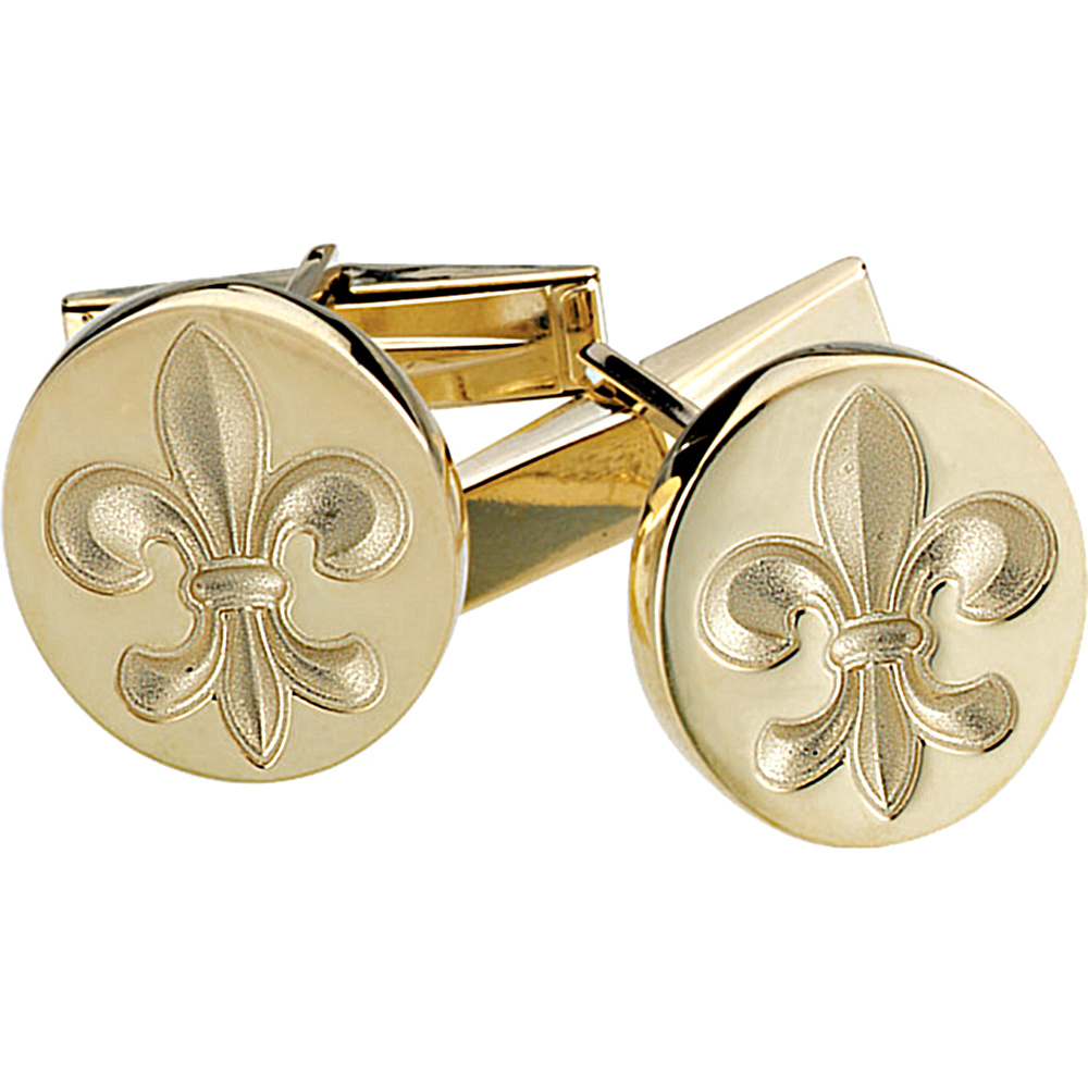 10k Yellow Gold Metal Fashion Fleur de Lis Cuff Links. 