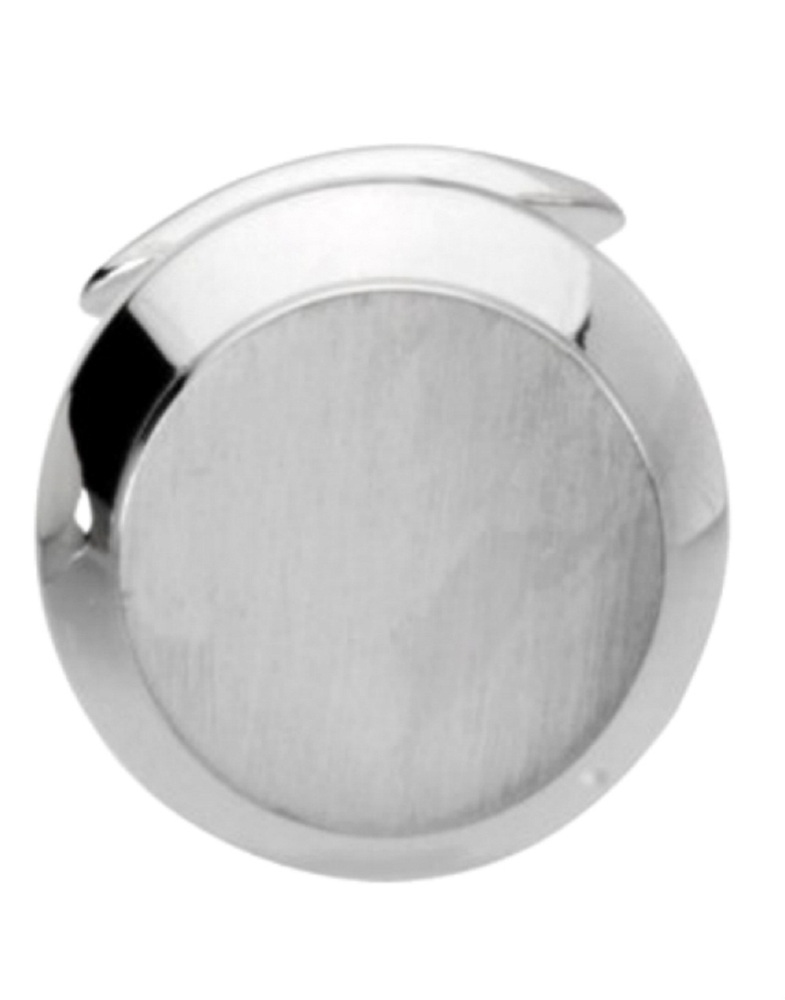 Oval Rhodium-Plated 18k White Gold Cuff Link. 