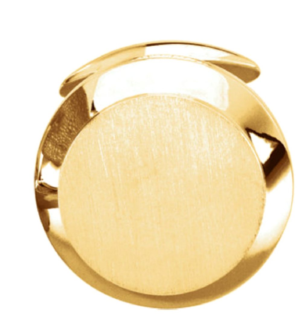 18k Yellow Gold Round Cuff Link. 