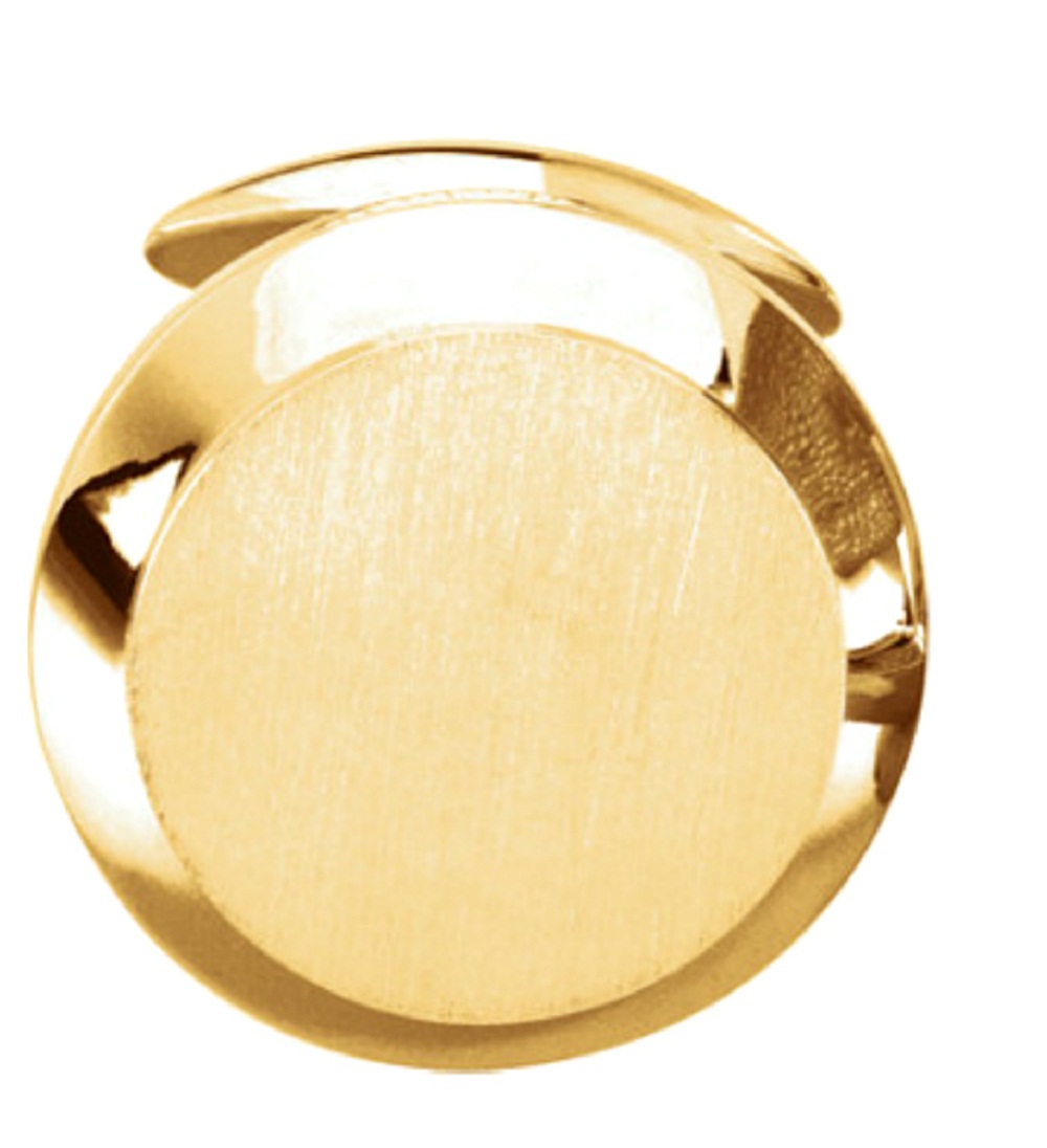 18k Yellow Gold Round Cuff Link. 