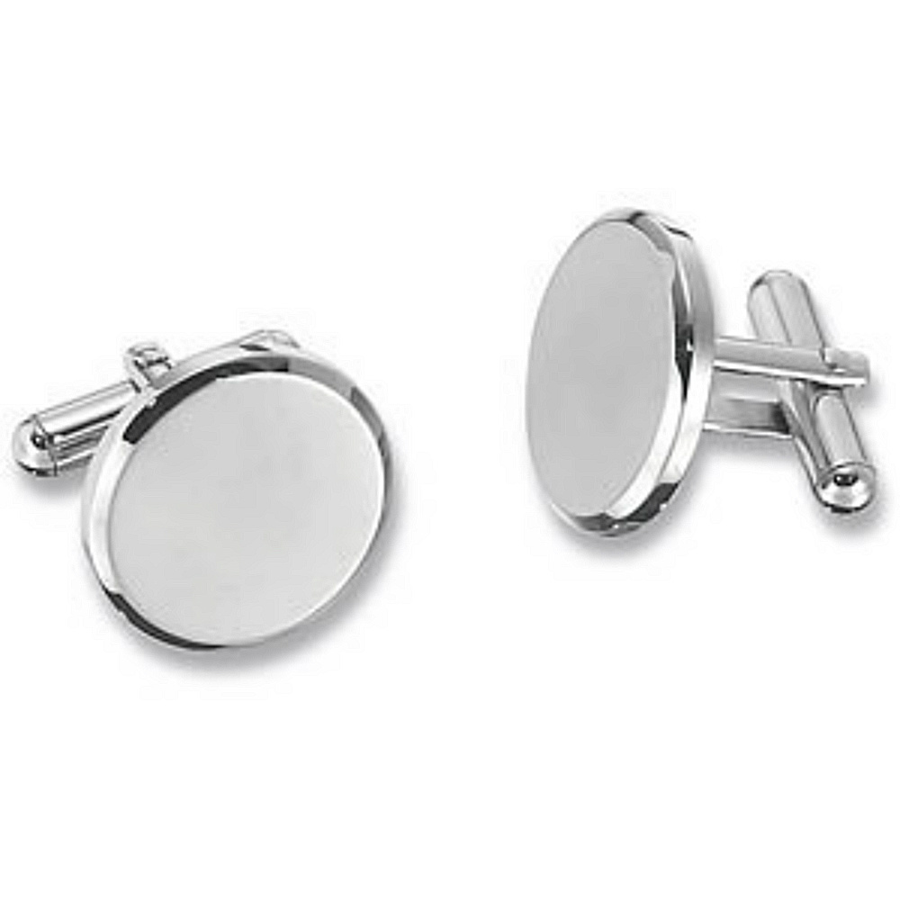 Stainless Steel Round Cuff Links. 