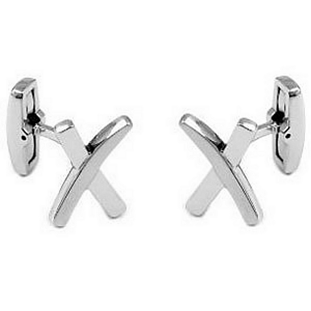 Stainless Steel X Cuff Links. 