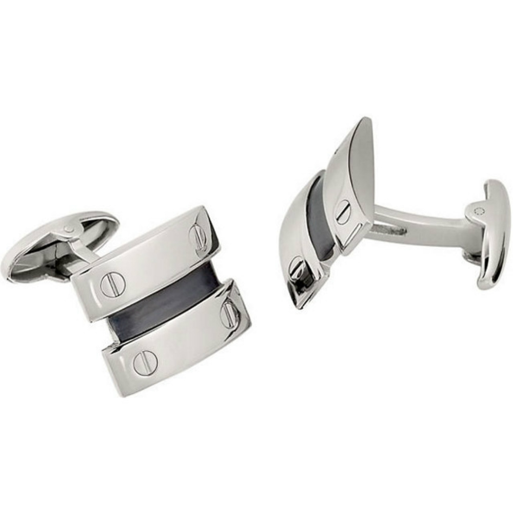 Stainless Steel and Black IP Cuff Links. 