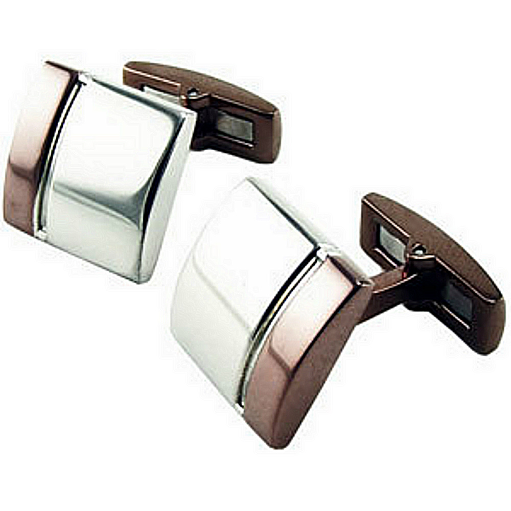 Stainless Steel and Black IP Cuff Links. 