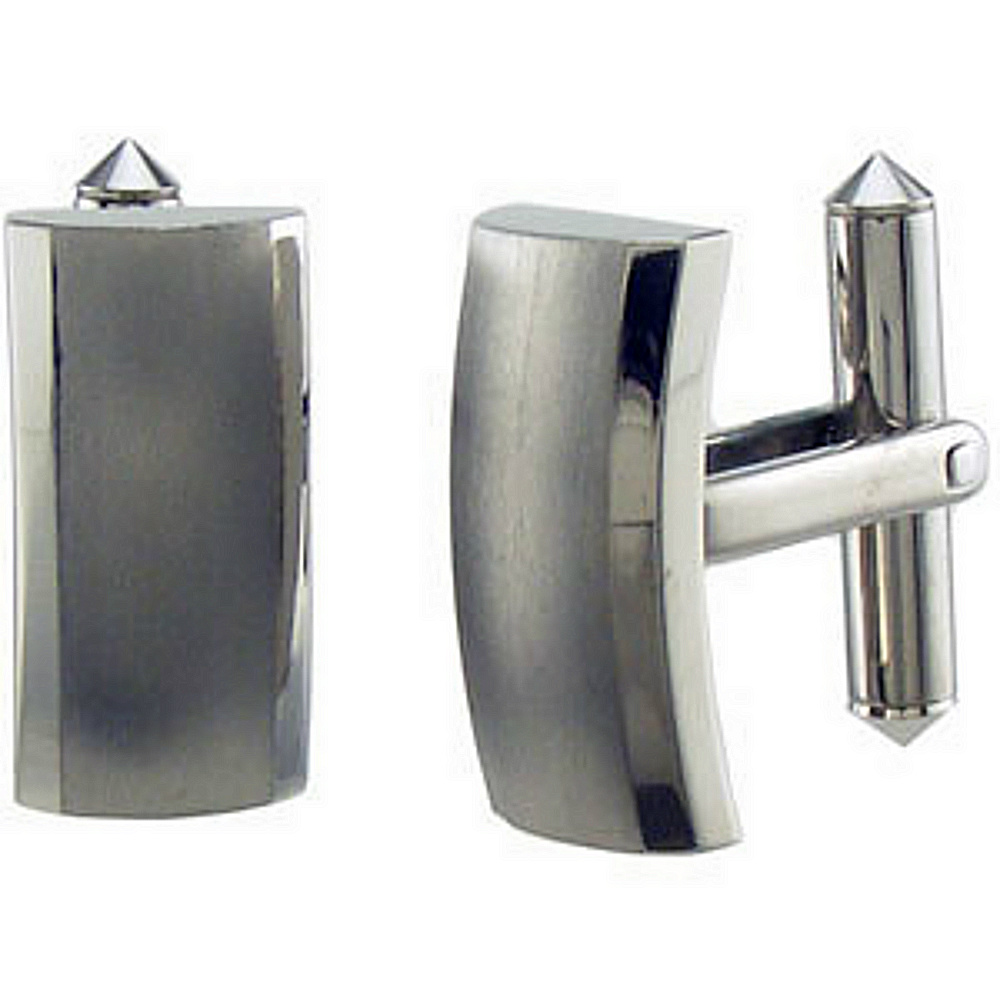 Titanium Rectangular Satin and Polished Dressy Cuff Links. 