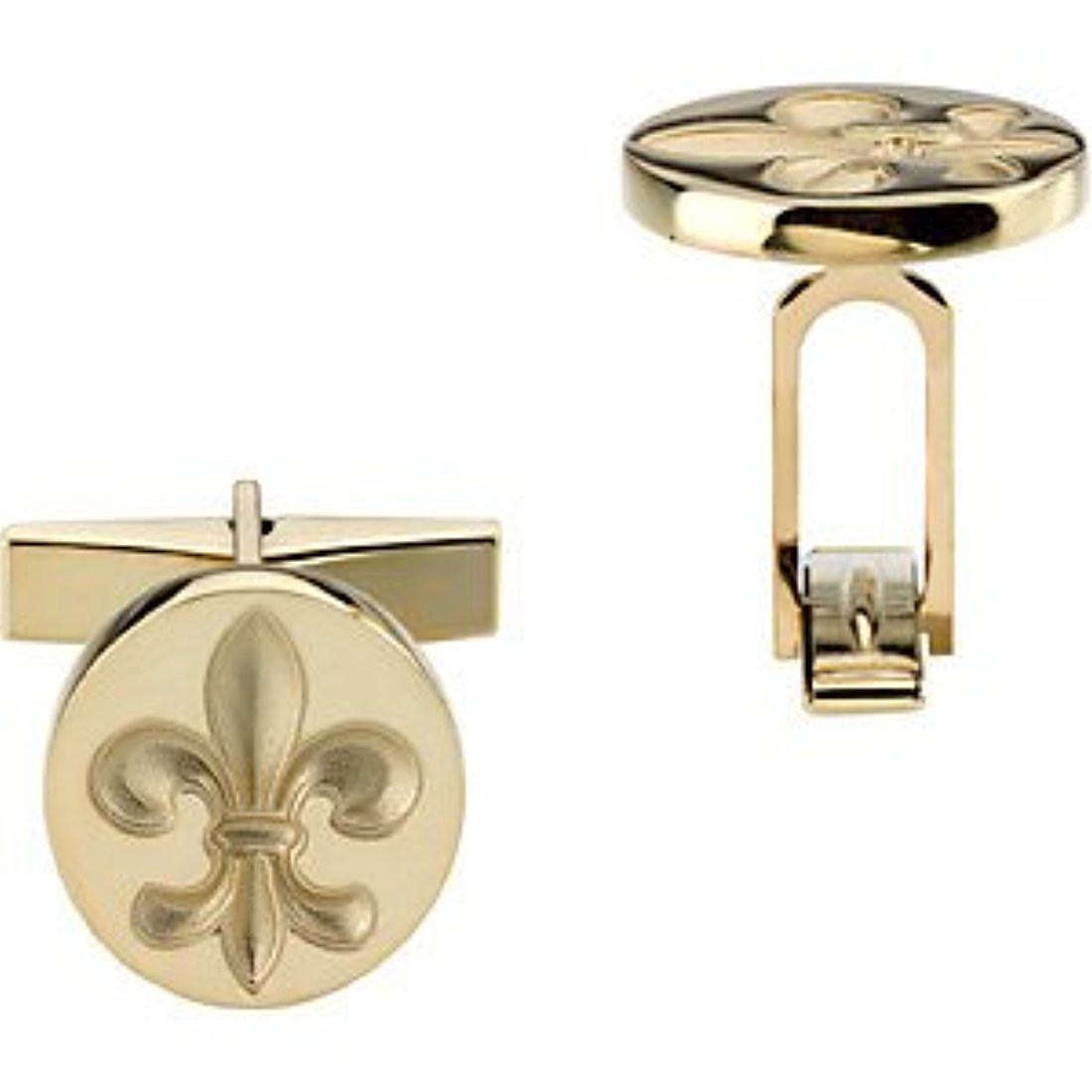 Yellow Gold Fleur-de-lys Cuff Link. 