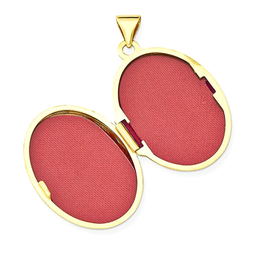 14k Yellow Gold Oval Locket Inside View