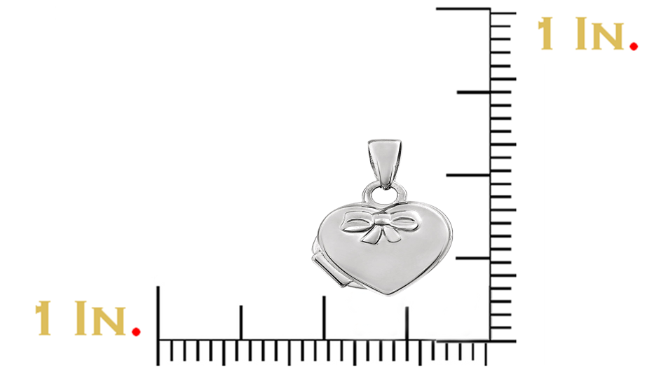 Petite Rhodium-Plated 14k White Gold Heart Locket Pendant.