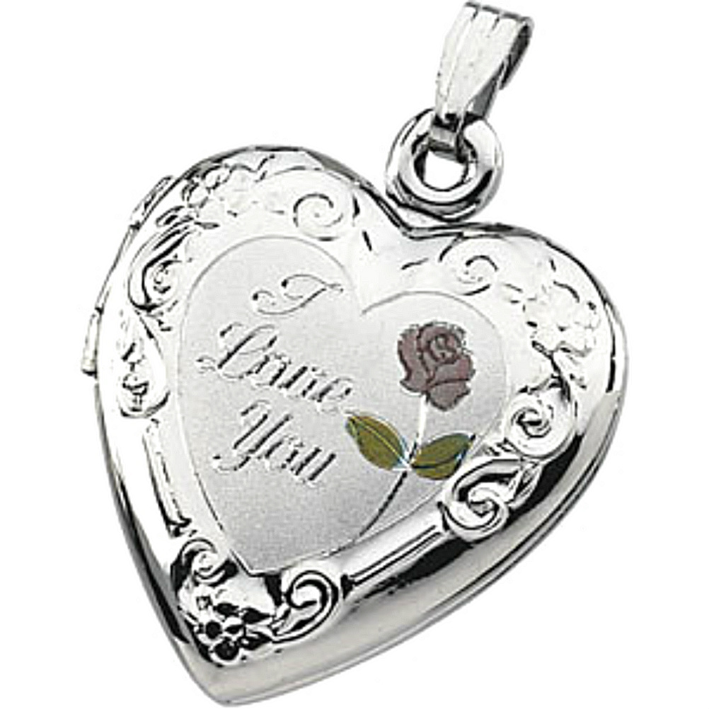 Sterling Silver Heart 'I Love You' Locket