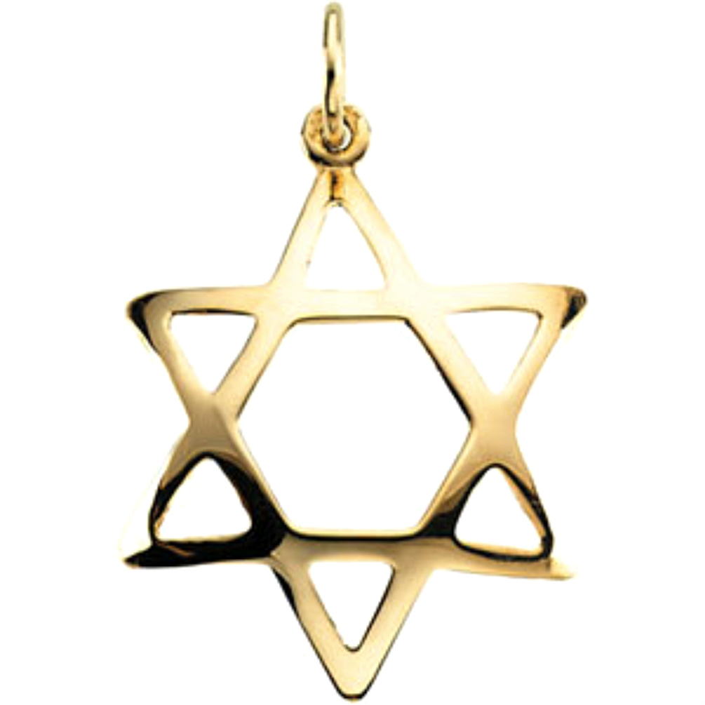 14k Yellow Gold Star of David Made in the Holy Land. 