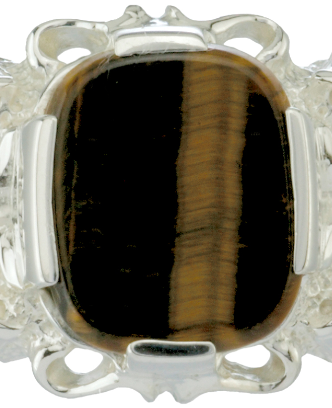 Cushion Cut Tiger's Eye Gemstone is 10 x 12 Millimeters.