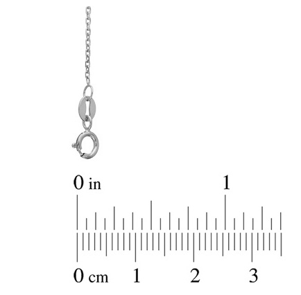 14k White Gold Solid Diamond Cut Cable Chain 1.00 Millimeters Wide. 