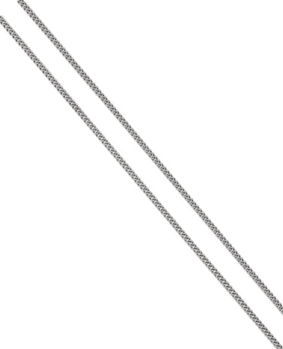 24" Rhodium-Plated Sterling Silver Endless Flat Curb Chain (No Clasp).