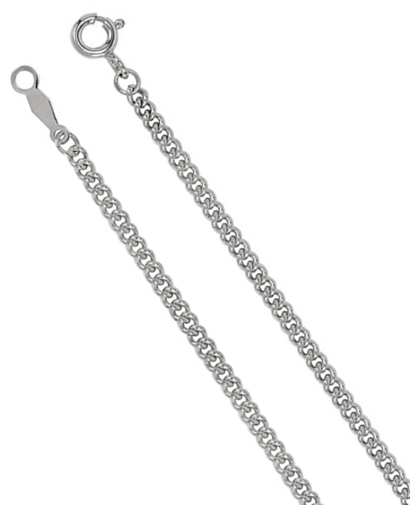 Sterling Silver 2.25mm Solid Curb Link Chain.